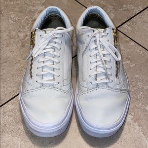 Vans low top with gold side zipper